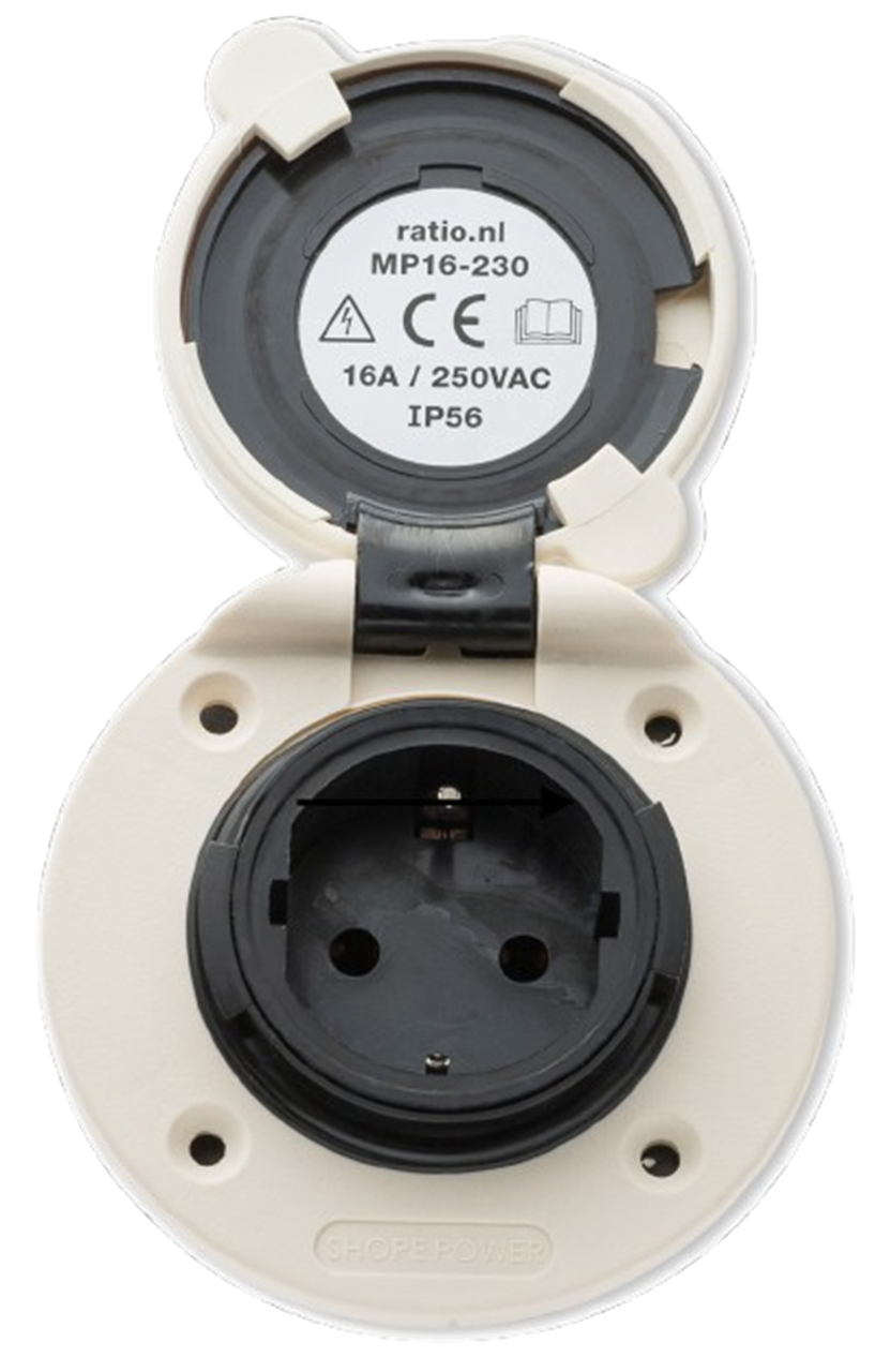 MP Outlet Socket WCD Plastic 16A 230V